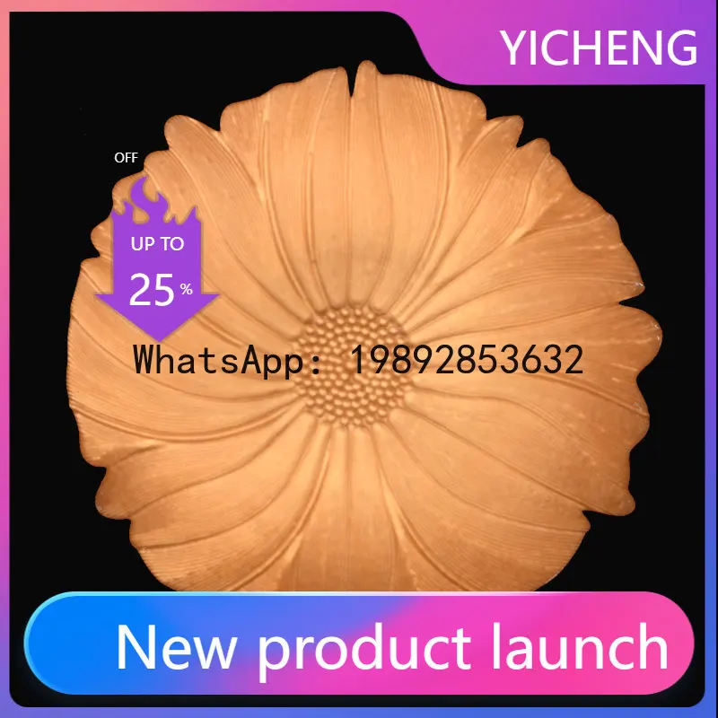 LYY Sunflower Glass Plate Sushi Plate Sashimi Plate Decorative Plating Personalized Vintage Tableware Household Dish