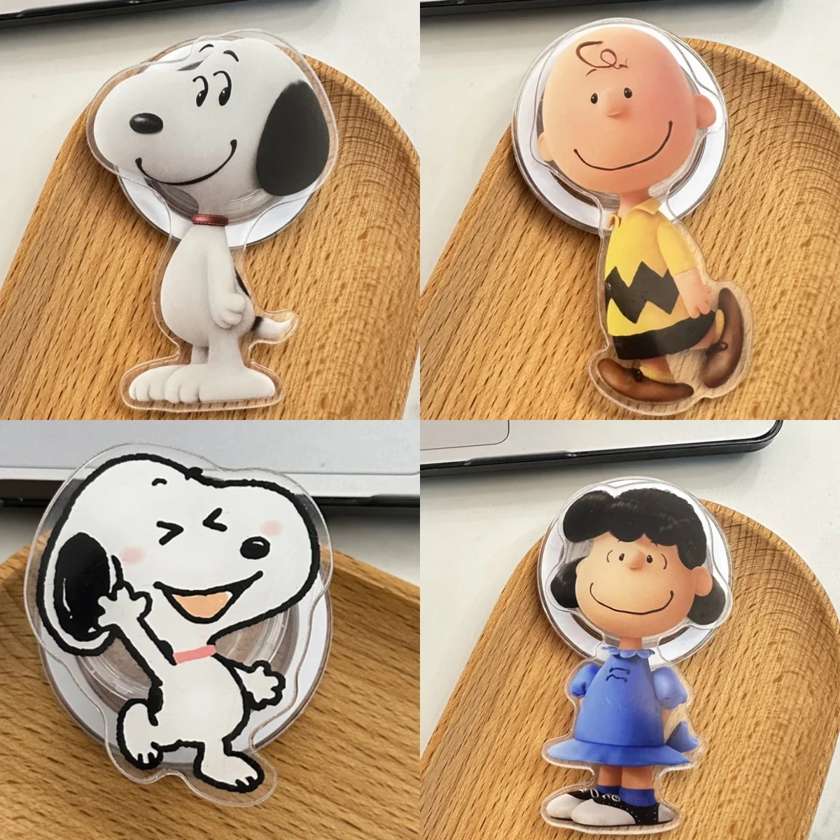 

Cute Cartoon Snoopy Charlie Brown For Magsafe Magnetic Phone Griptok Grip Tok Stand For iPhone Foldable Wireless Charging Holder