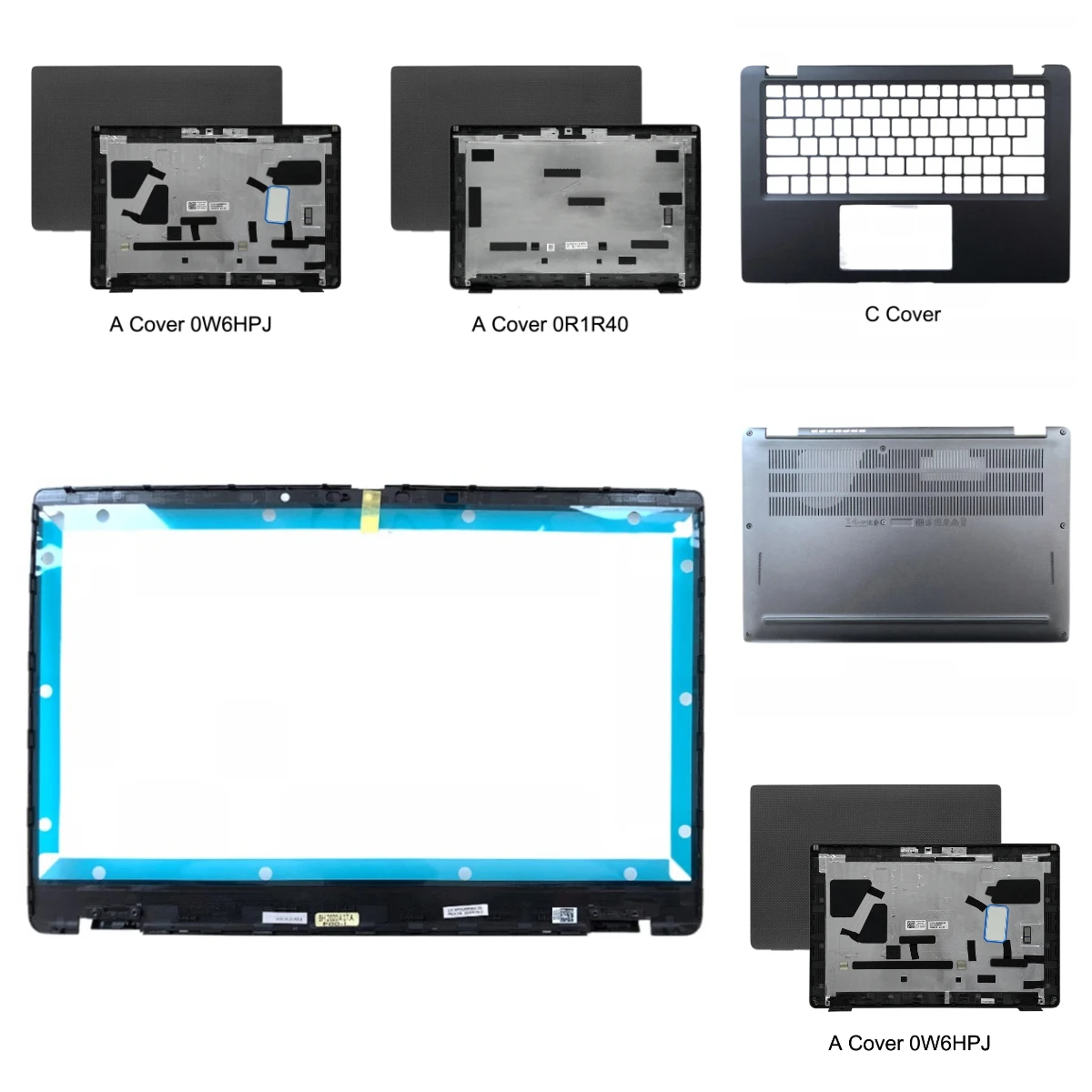 0R1R40 0W6HPJ Tampa Traseira Superior e Frontal para Laptop Latitude 7310 E7310, Palmrest, Carcaça Superior e Inferior Preta