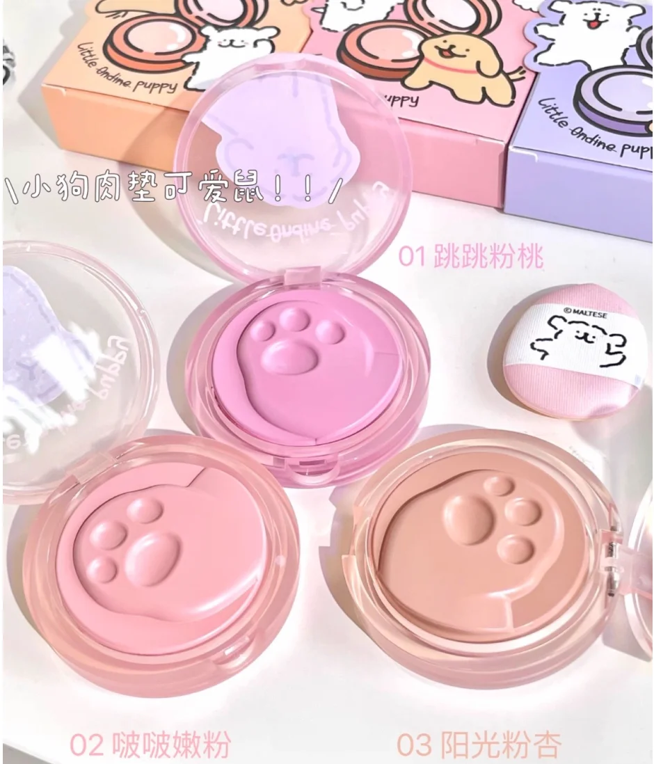 Little Ondina Puppy Blush Xiaoaoting Cream Blush cheek Colors Rippling natural radiance Original Makeup Cosmetics