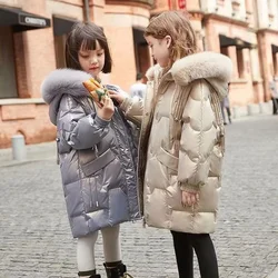 Teen Hooded Outerwear Girls Winter Cotton Coats Children Casual Solid Colour Overcoat Big Kids Warm Thicken Down Jackets 5-12Y