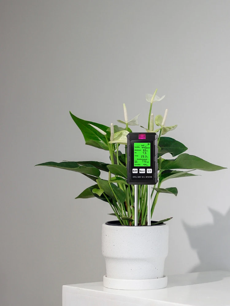 Umidade Fertilidade Temperatura Umidade do Ar Light Detector para Jardim, 6 em 1 medidor de solo,