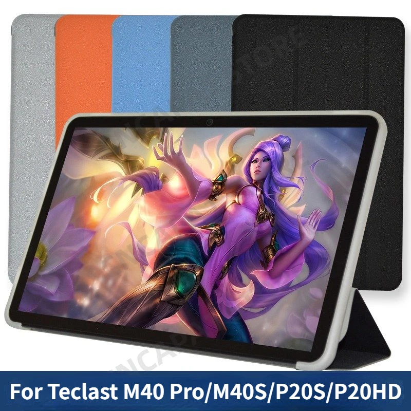 

Трехскладная подставка Funda для Teclast M40 Pro M40S, чехол 10,1 дюйма, планшетный ПК, чехол из искусственной кожи для Teclast P20S P20HD, мягкая задняя крышка из ТПУ