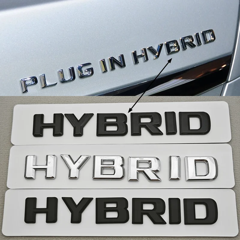 Logotipo de letras de coche ABS 3D, pegatina híbrida, insignia de guardabarros lateral, emblema de maletero trasero para Mercedes Benz Clase S C300 E300 GLE350 GLC300