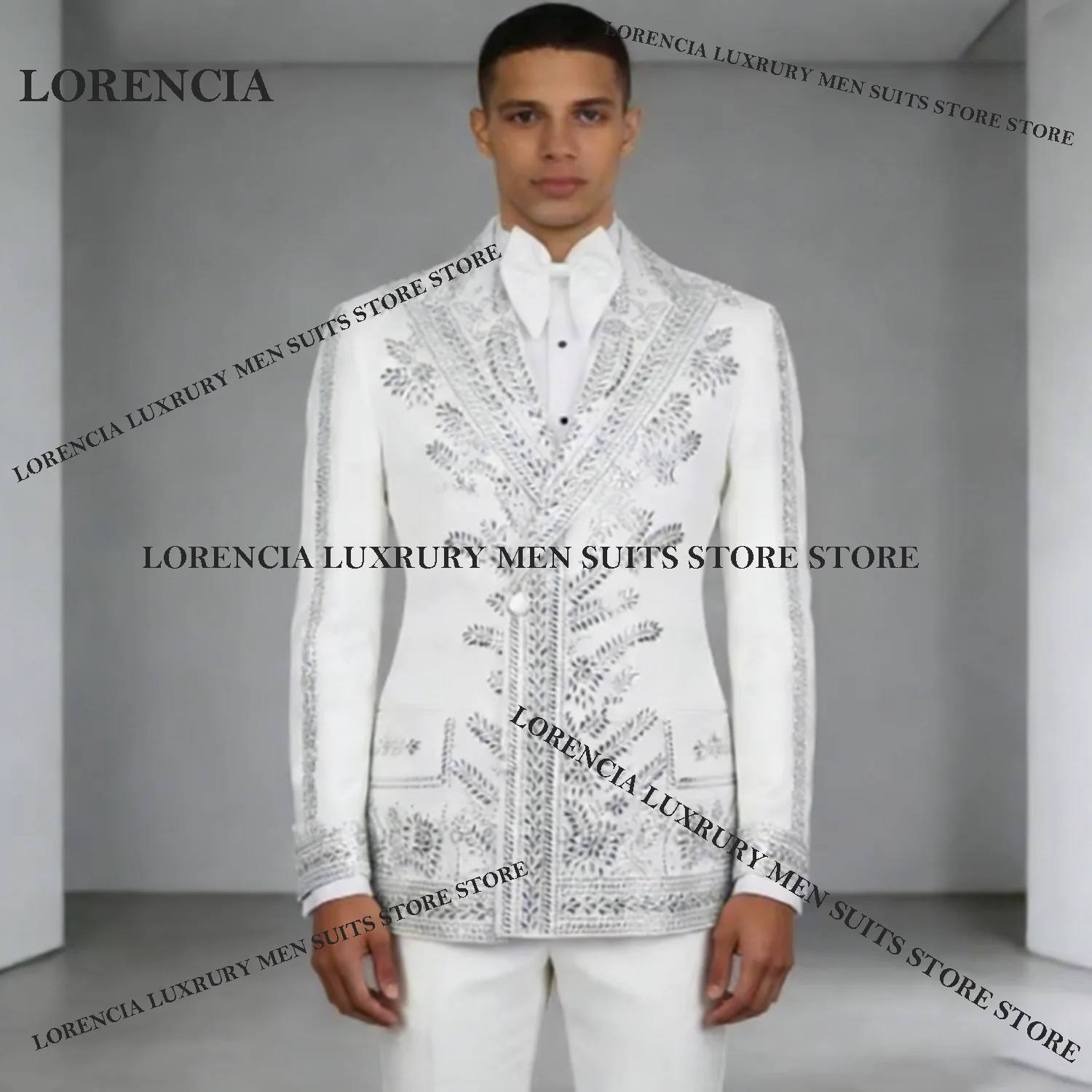 

Мужские костюмы на заказ, 2 предмета, с камнями и стразами, для торжеств, свадеб, вечеринок, приталенный крой, смокинги, Ropa hombre