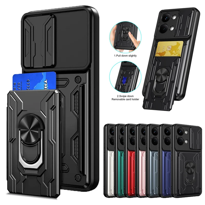 Kickstand Armor Case für Xiaomi Poco X8 Pro Max Cover Card Slot Pocket Ring Stand Holder Fundas Coque Capa