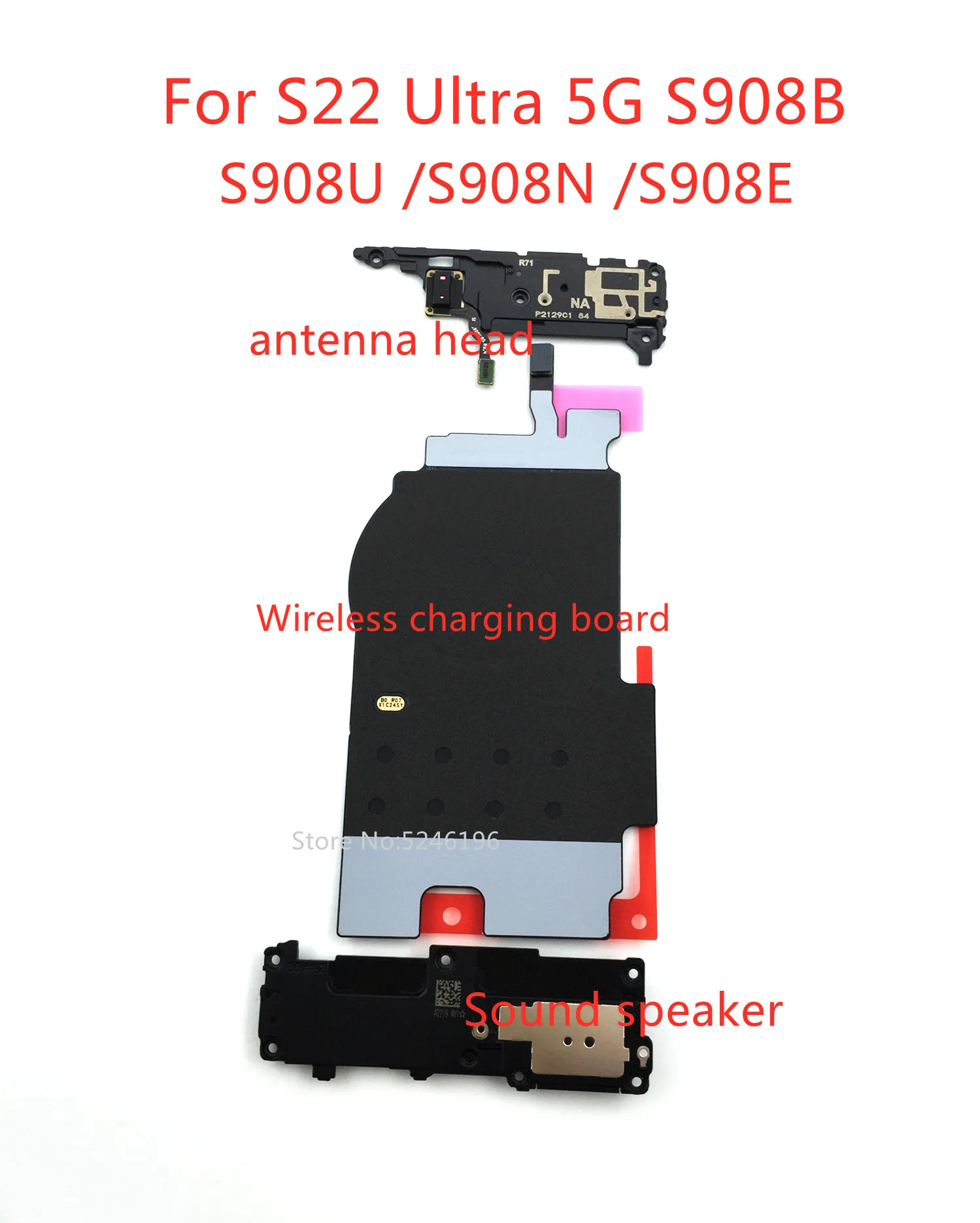 1pcs Wireless Charging Board NFC+Signal Antenna Cover Bottom Sound speaker For Samsung Galaxy S22 Ultra 5G S908B S908U S908N-E