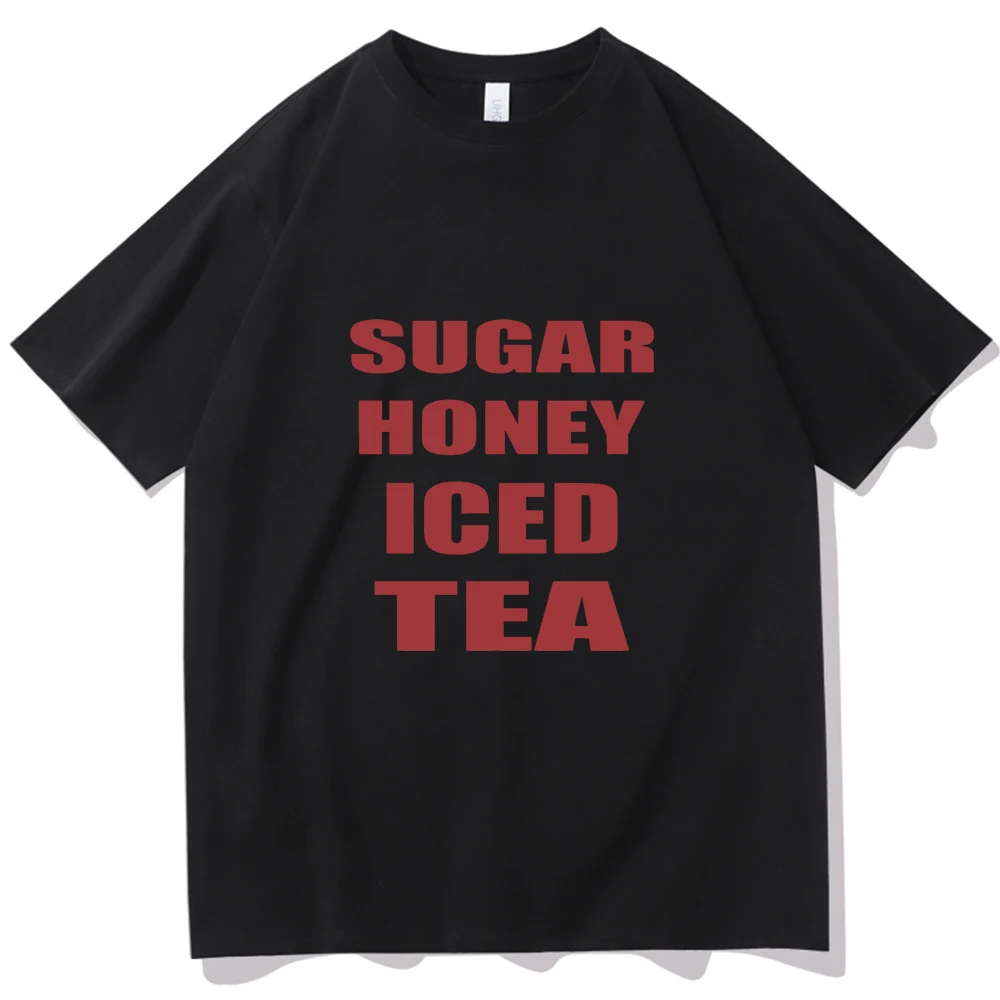 T-shirt manches courtes col rond femme et homme, estival et décontracté, avec de la musique, Latto Sugar Honey Iced Tea, collection 2024