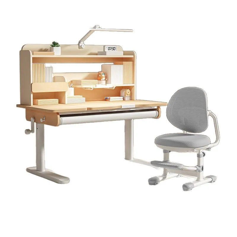 

Children's study table Student desk Lifting table and chair set Desk correction homework table