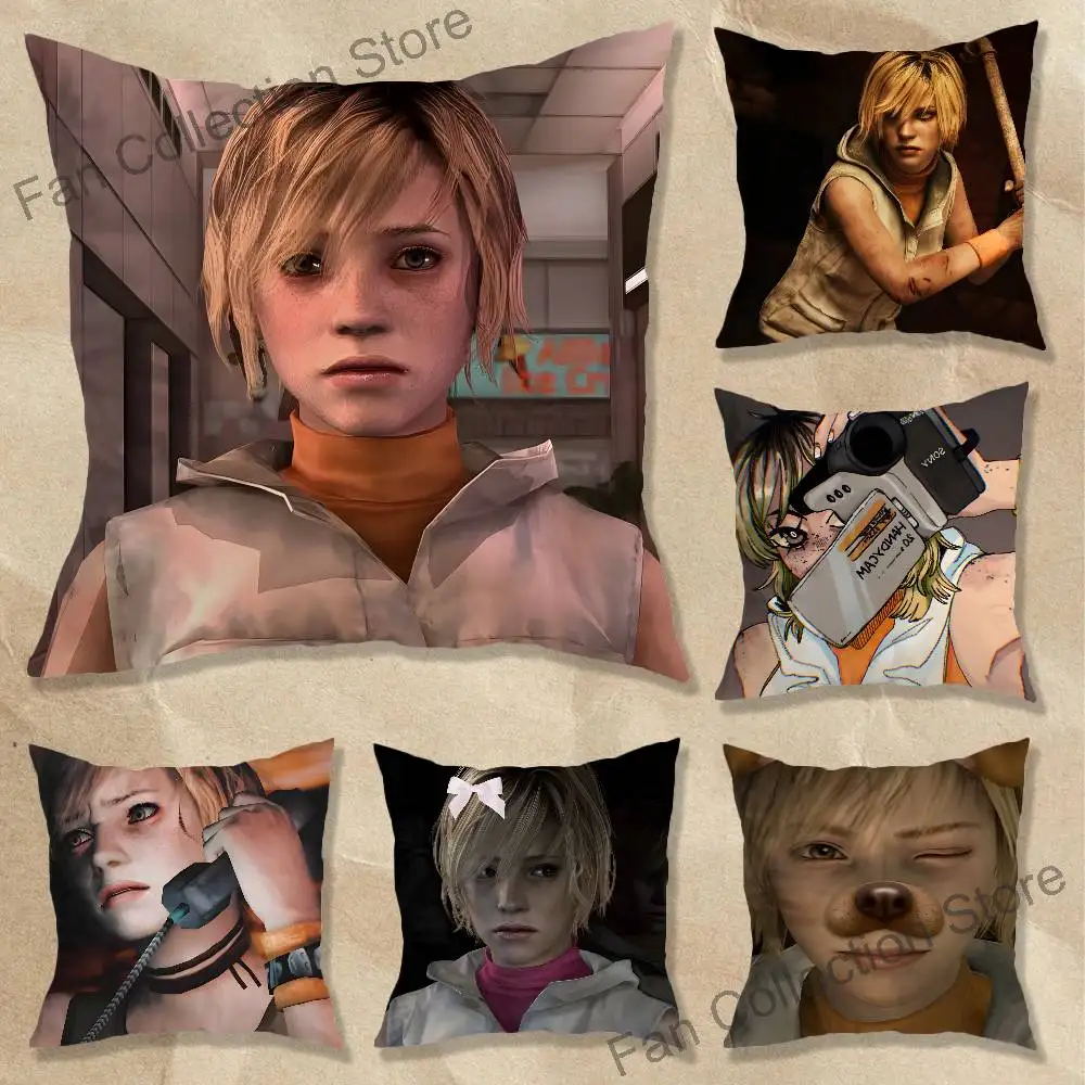 S-Silent Hill Heather Mason Anime Celebrity Merchandise All-Match Printed Pillow Case Sofa Car Office Room Decoration Protector