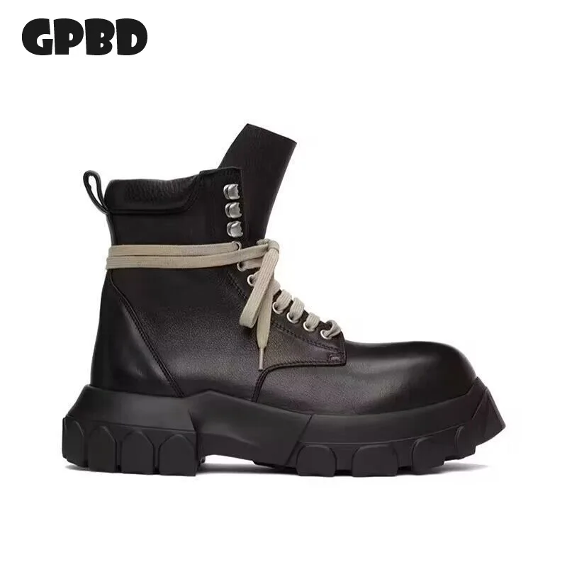 GPBD Chelsea Ankle Boots for Men 2025 Autumn New Style Trendy British Style Thick Sole Inner Height Increase High-top Boots