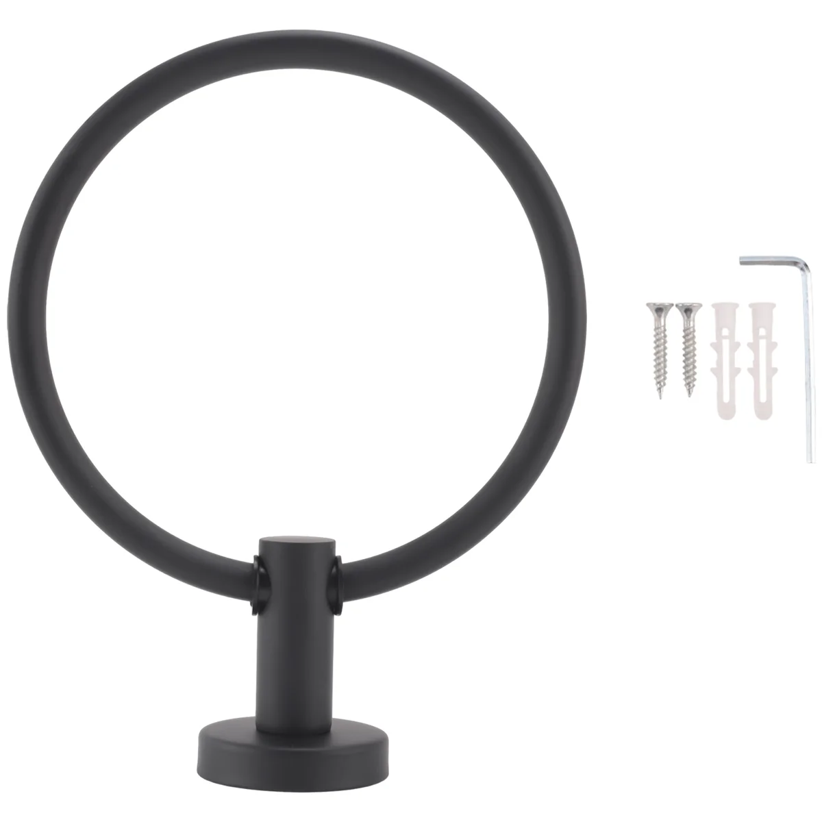 Towel Ring for Bathroom, Hand Towel Holder Round Towel Hanger Wall Mount 304 Stainless Steel Brushed Finish(Black)