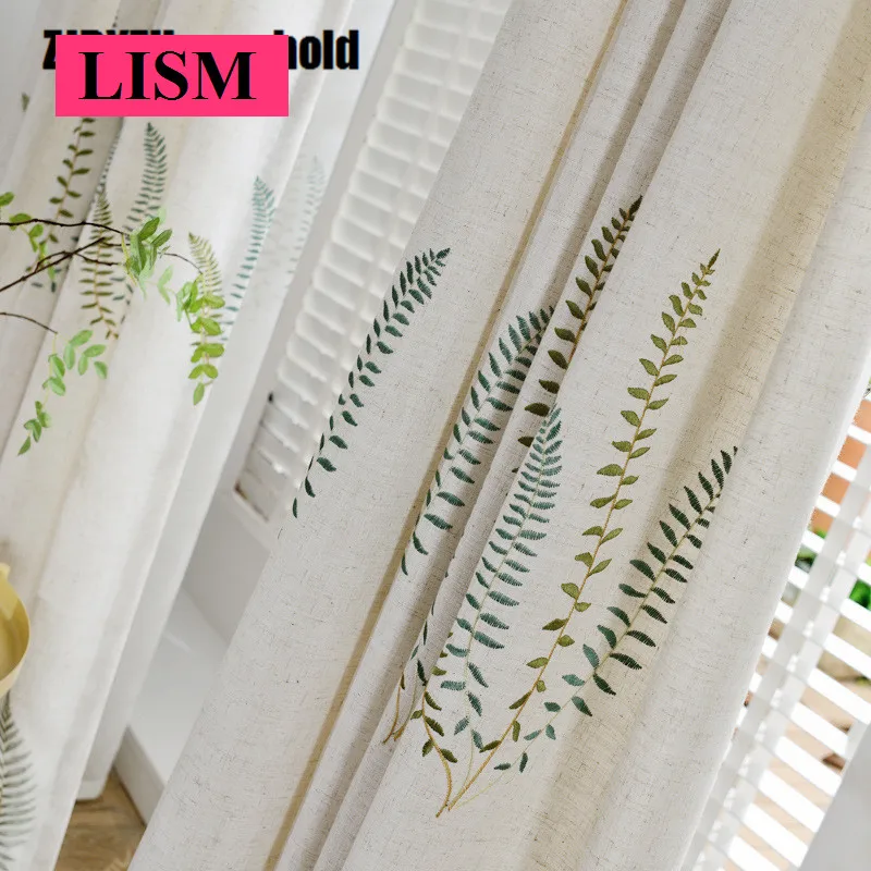 

New Curtains for Living Dining Room Bedroom Korean Rural Embroidered Cortina Luxury Velvet Print Door Window Curtain