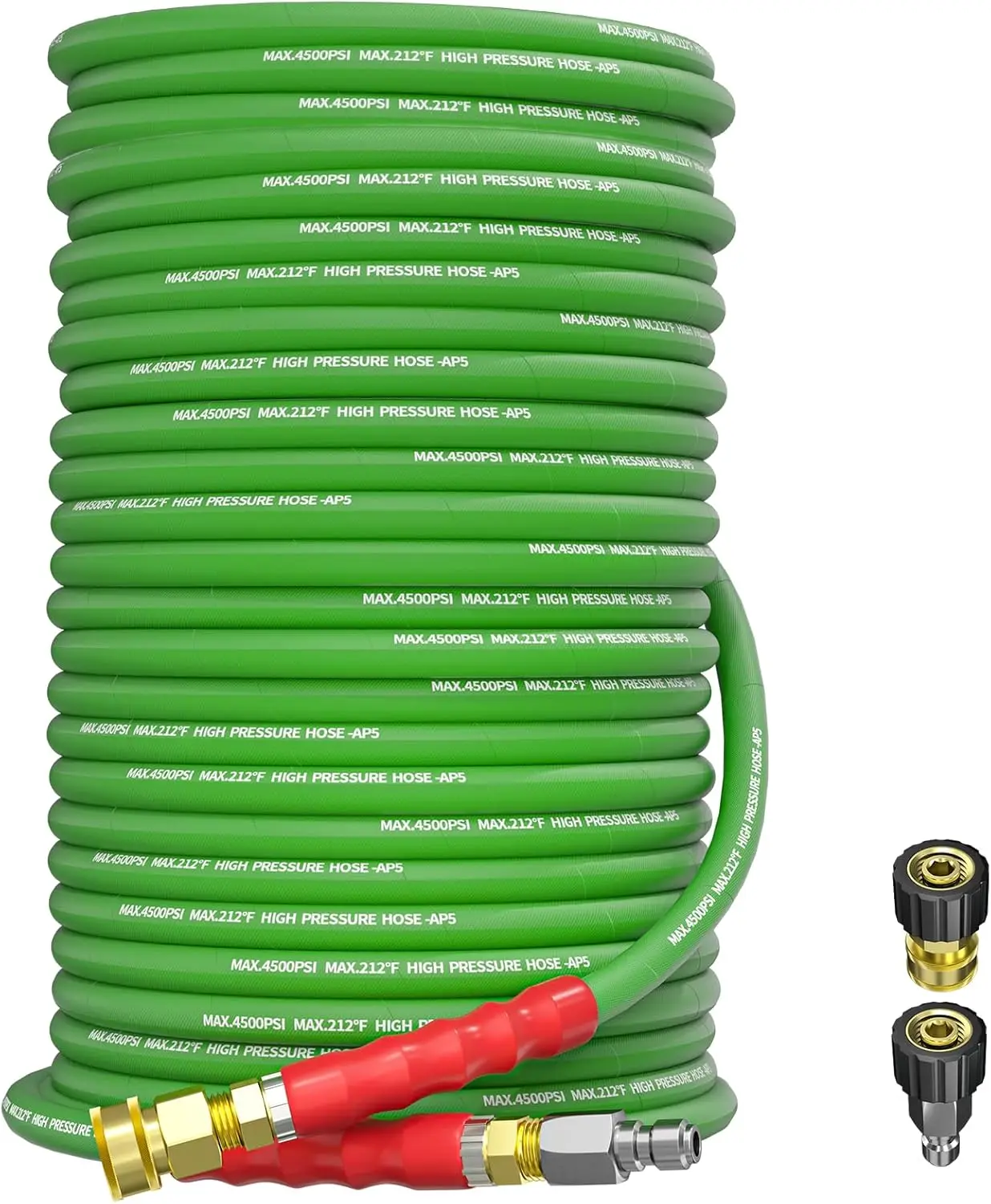 Pressure Washer Hose 150FT 3/8" for Cold and Hot Water 212°F, with Swivel Quick Connect, 4500PSI Kink Resistant Grade Steel Wire