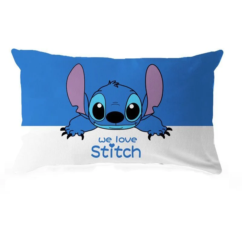 Disney-funda de almohada de dibujos animados para niños y niñas, cubierta de cojín de Lilo Stitch para cama, sofá, regalo de Navidad, 40x65cm