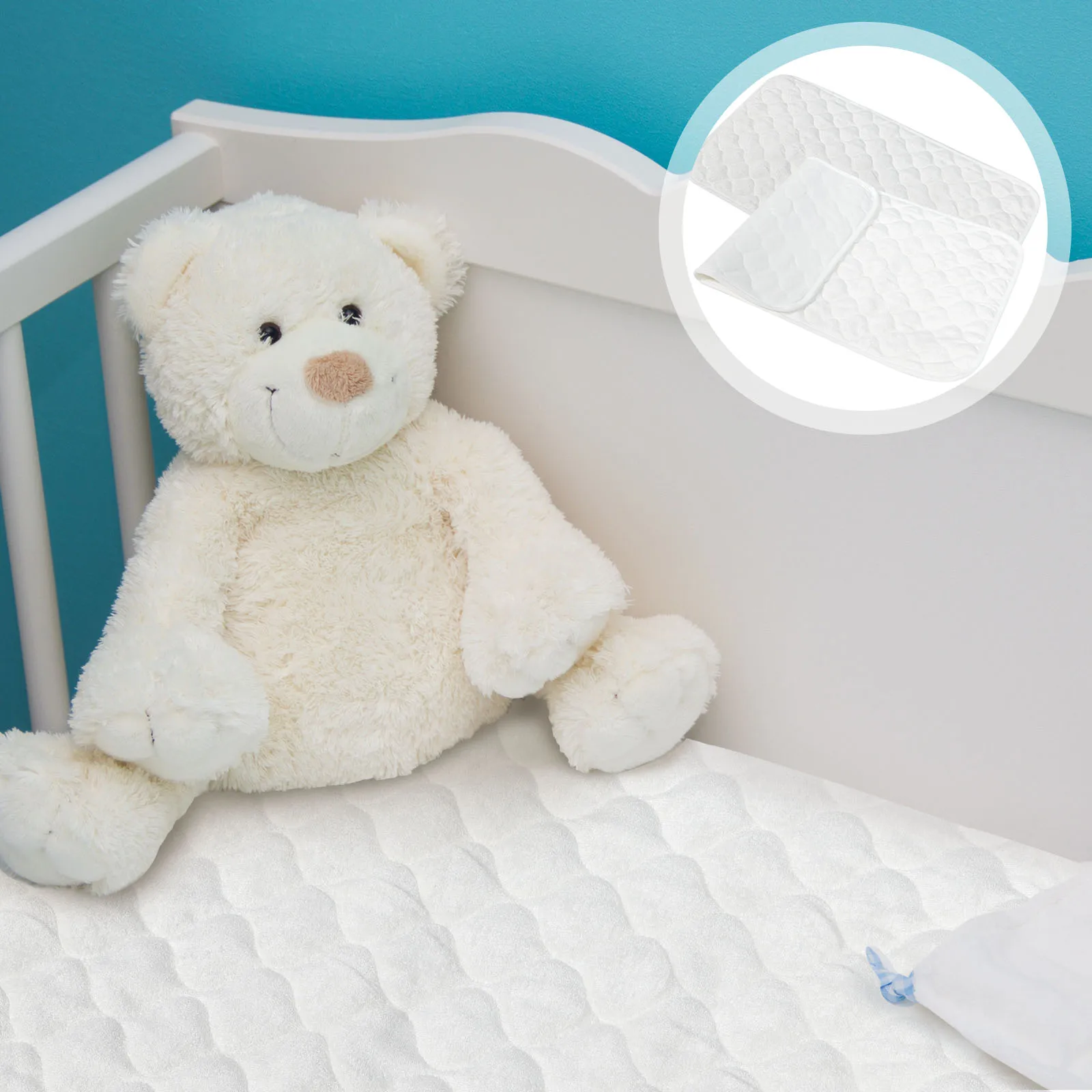 

2pcs Waterproof Baby Diapers Newborn Supplies White Bamboo Cotton Reusable Changing Pad Household Mat Portable