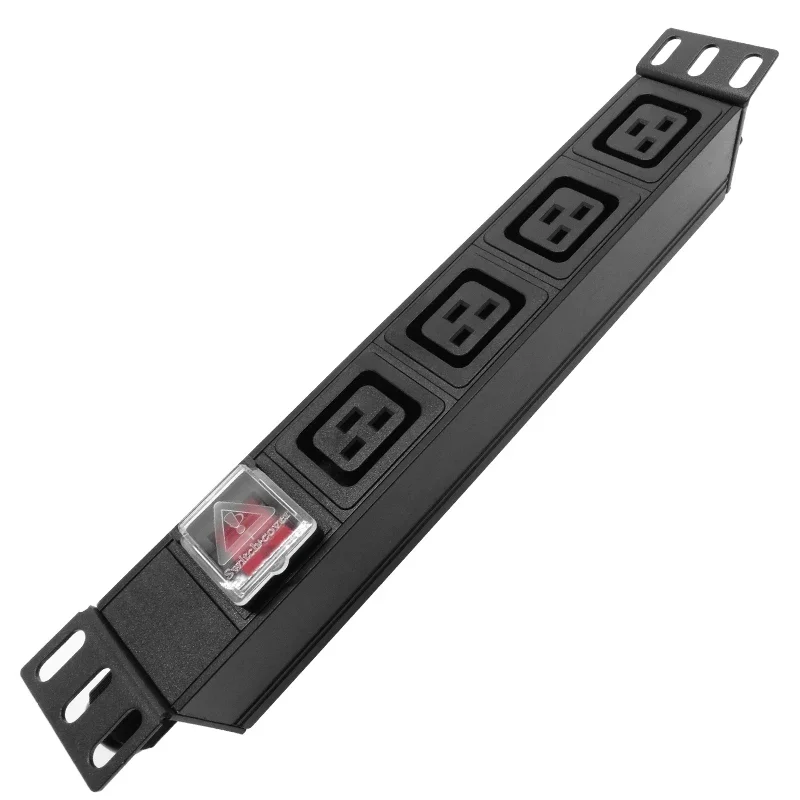 

PDU Black aluminium alloy 4 AC socket IEC C19 16A110- 250V Extension Lead Power Strip Cord Individual Switched