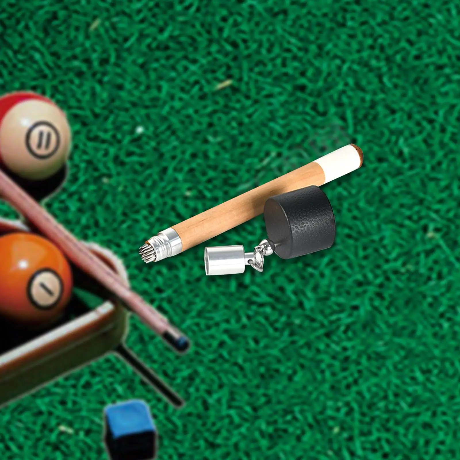 

Billiards Chalk Holder Cue Tip Pricker Billiard Chalk Storage Box Chalk Case Round