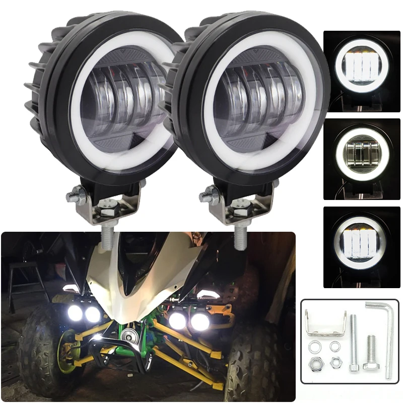 

1PC/2PCS LED Work Lights 3.5Inch LED Fog Lamps Running 40W Lights For Car 12V24V Offroad Car Boat LED Bar Round Light ATV 6500K