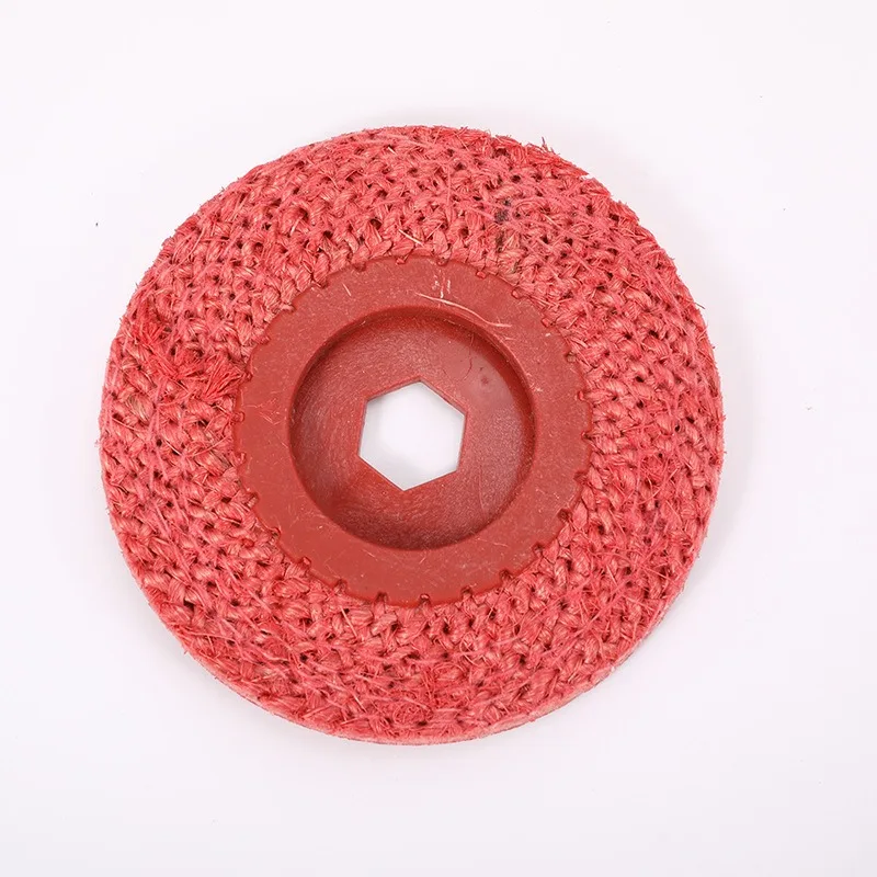 

4-дюймовый красный абразивный круг из конопли, полировальный круг из конопли для нержавеющей стали, полировально-резательный круг, резиновый и железный сердечник для углошлифовальной машины