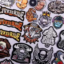 Punk Animal Embroidery Patch Iron On Patches For Clothing Thermoadhesive Patches On Clothes Locomotive Patch Hook Loop Stickers