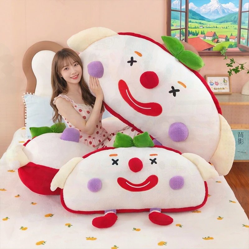 Ugly Cute Toast Clown Plush Toy for Kids Birthday Xmas Gift Soft Bread Themed Bedside Cushion Heart Shaped Sleeping Pillow