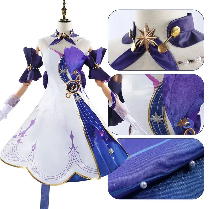 In Stock XS-3XL Honkai Star Rail Robin Cosplay Costume Full Set Robin Cosplay Outfit Dress Uniform Robin Cosplay Wig Shoes