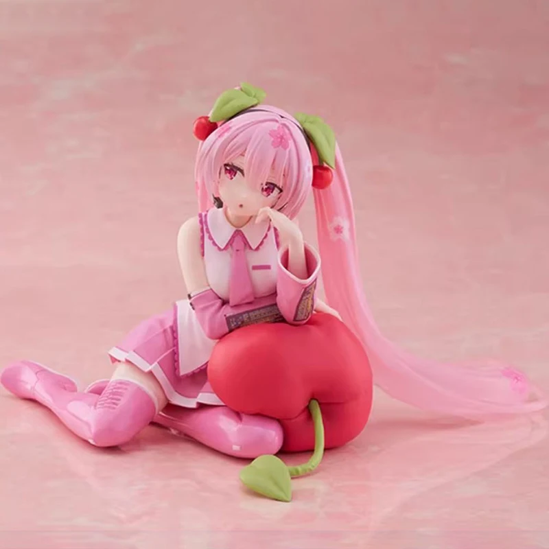 TAiTO Desktop Cute Hatsune Miku ~Cherry Pillow Ver.~ PVC 13CM Anime Action Figures Model Collection Toy