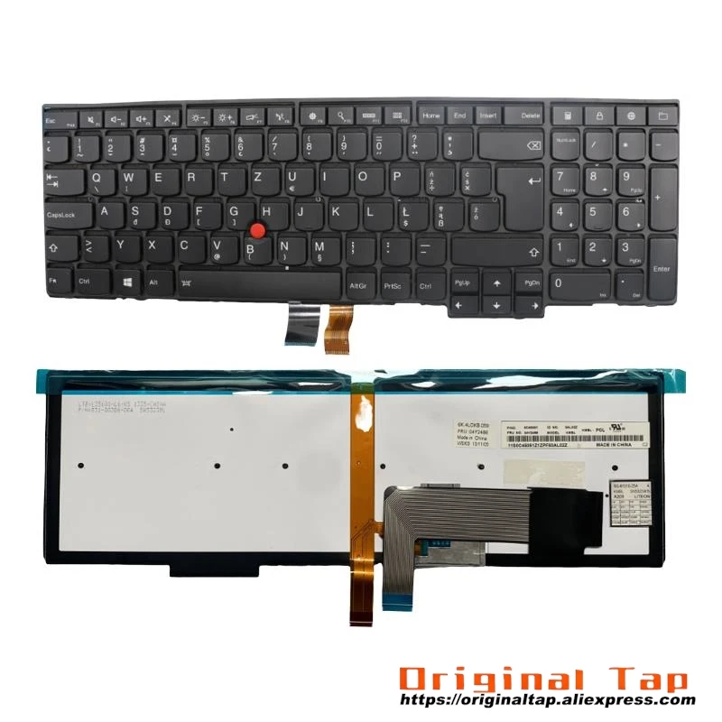 

Клавиатура с подсветкой PL для Lenovo Thinkpad T540p W540 W541 T550 W550s T560 P50s 04Y2408 04Y2486