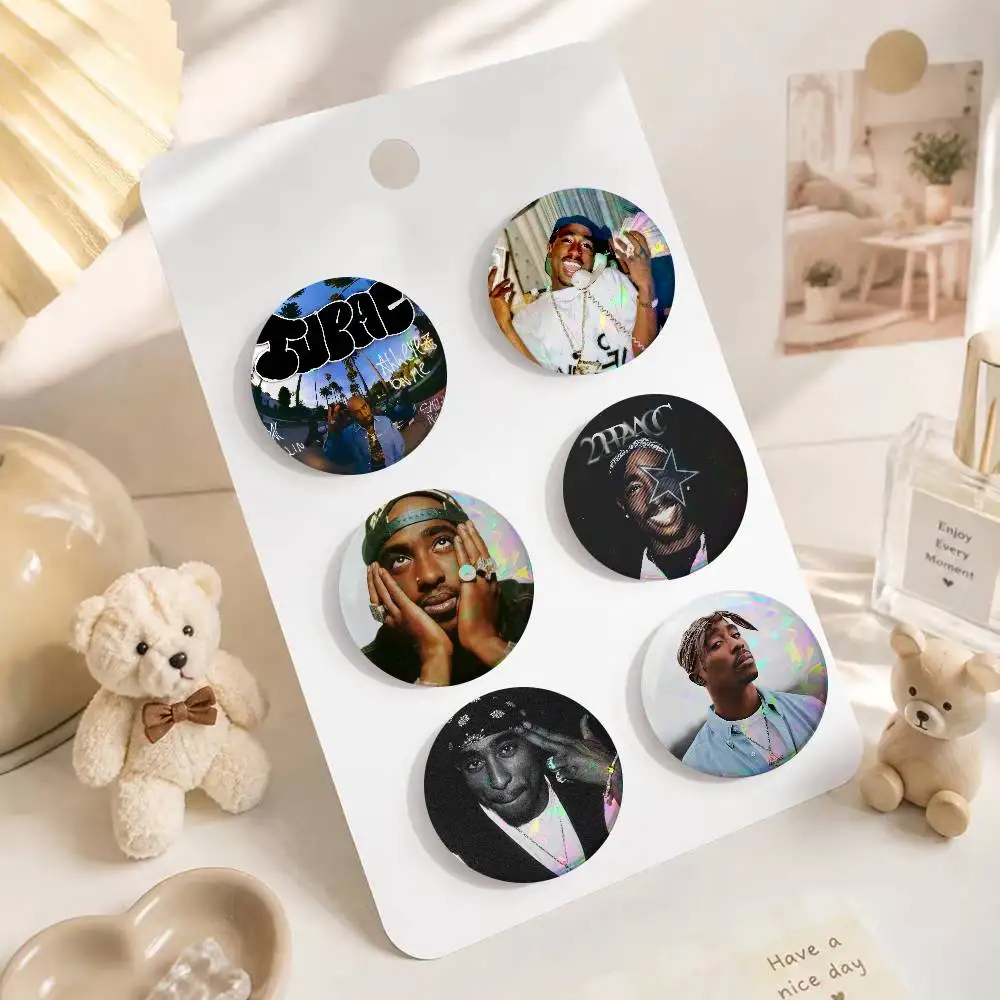 A SINGER Rapper T-upac S-hakur    Soft Button Pin Round Metal Badge Lapel Pin Parts Gift Friends Kid Jewelry