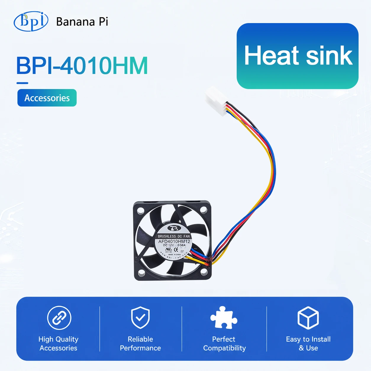 Banana Pi BPI-R4 PRO Heatsink Fan 4010HM for BPI-R4 PRO Development Board Accessories