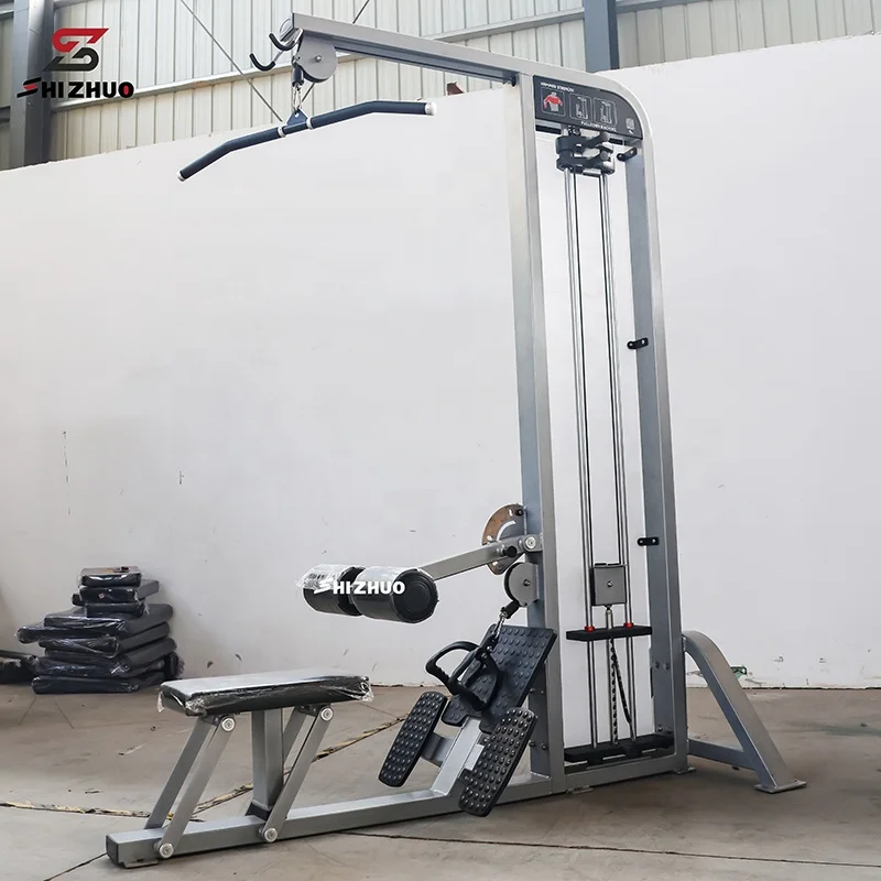 Luxury Commercial Gym Fitness Equipment Pin Loaded Dual Function Seated Lat Pulldown Low Row Machine