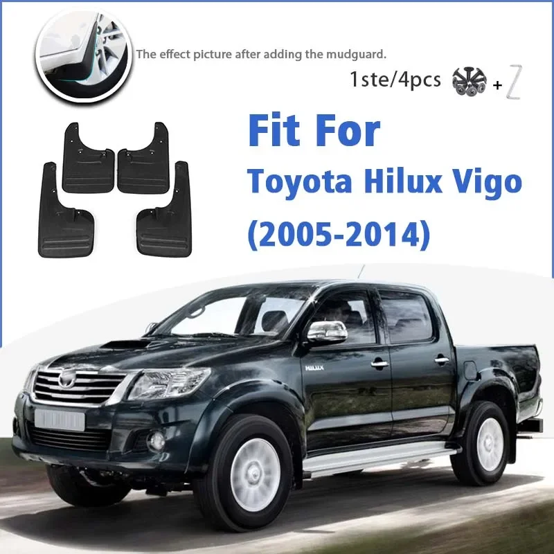 

For Toyota Hilux Vigo 4WD 2WD 2005-2014 Mud Flap Guards Splash Mudguard Fender Mudflaps Car Accessories Front Rear 4pcs