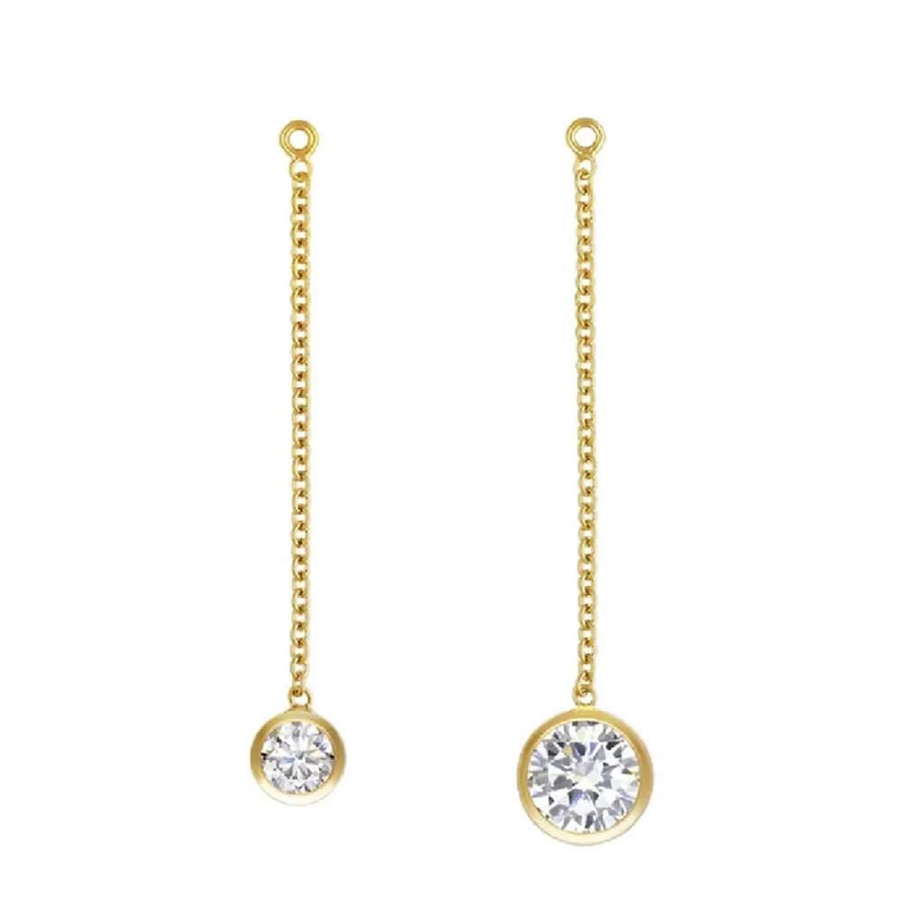 

14K Gold Filled Extension Cable Chain Bezel Drop with White CZ 4mm 6mm