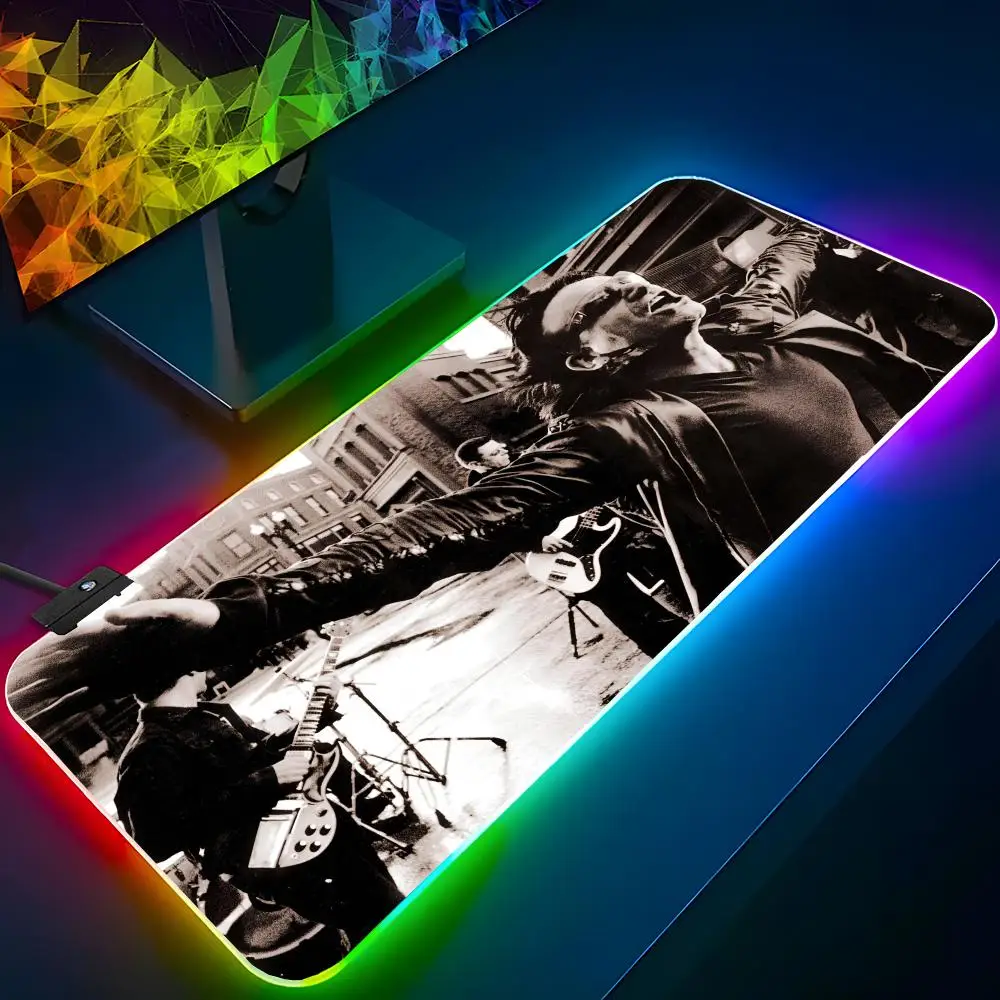 MUSIC The Car U2 Band Mouse Pad RGB Backlit Mouse Pad Laptop Mouse Pad Laptop Gamer Computer Desk Gaming Accessories