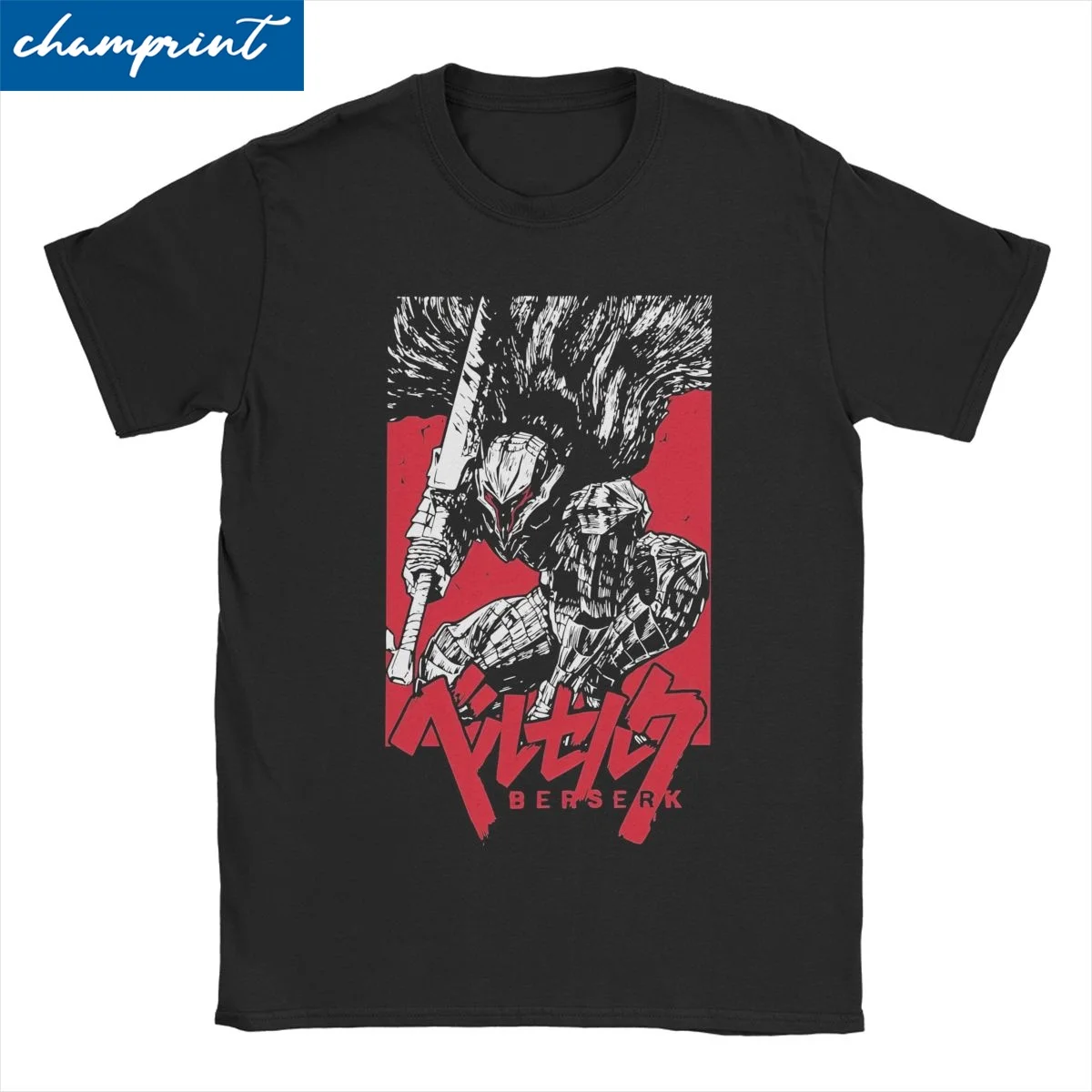 Manga Guts Swordsman T Shirts Men Women's Pure Cotton Fashion T-Shirts O Neck Japanese Anime Berserks Tees Short Sleeve Tops