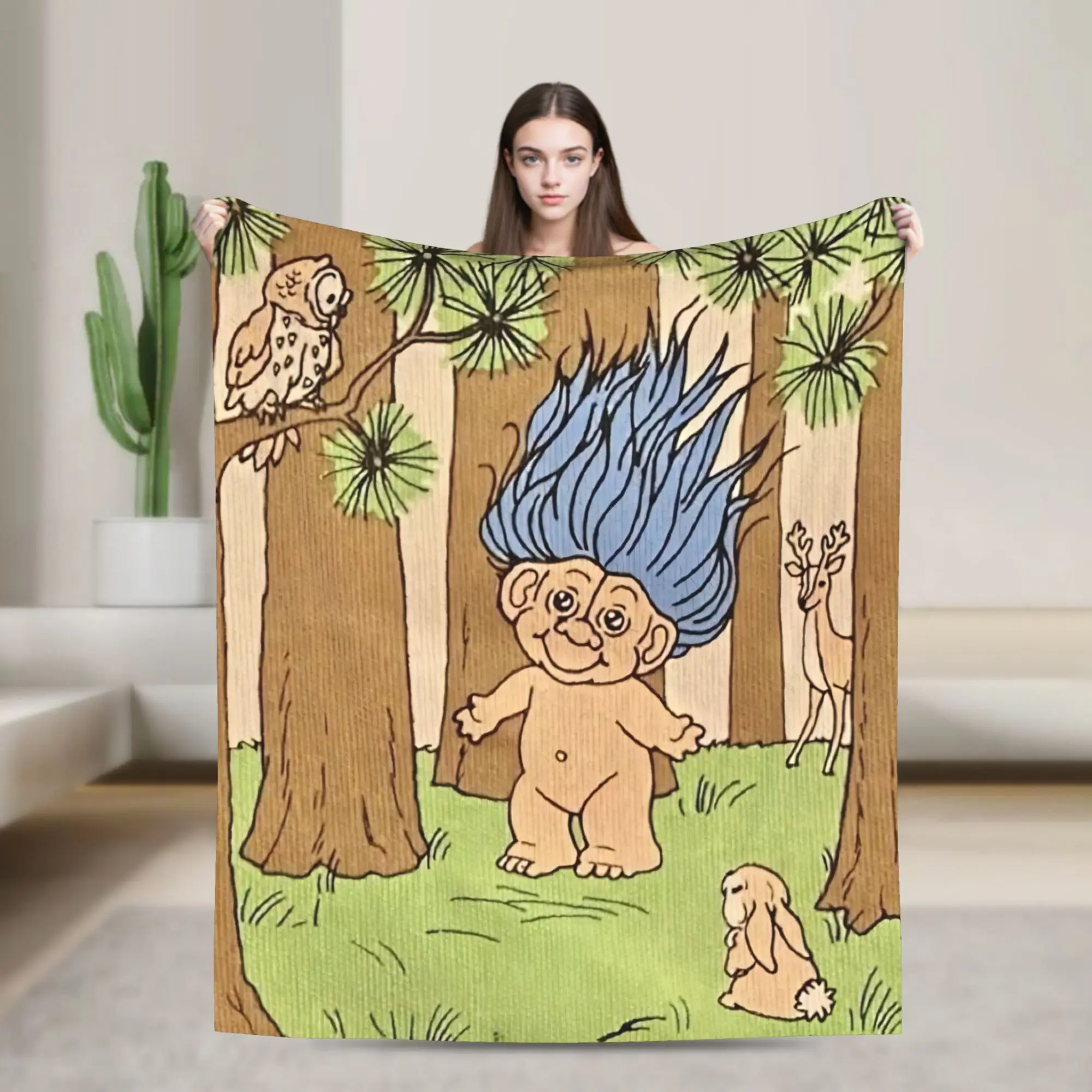 Super Soft Trolls Dolls Throw Blanket Premium Fleece Flannel Lightweight  Bed Blanket Super Cozy Blankets All Season Use