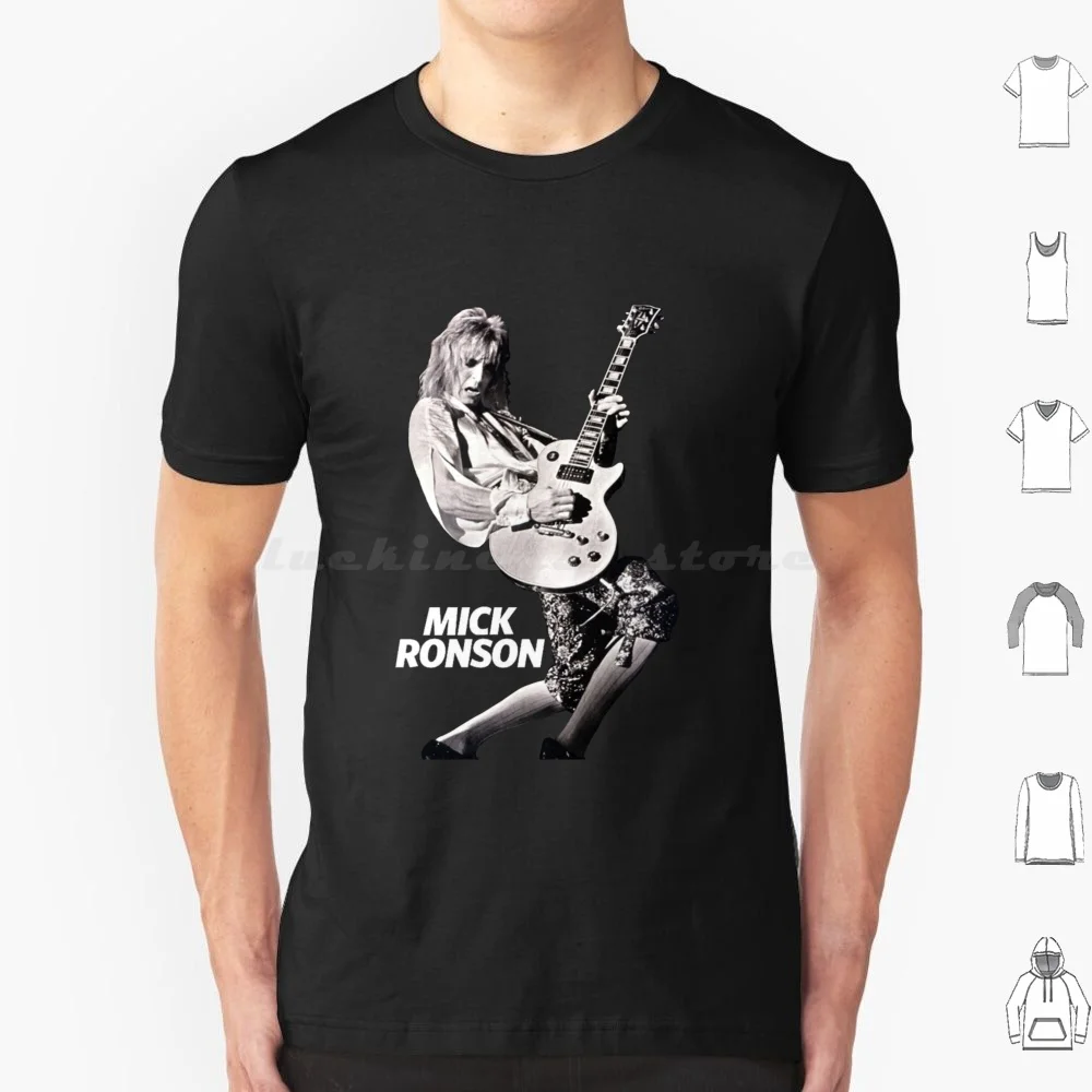 Mick Ronson camiseta 6xl algodón Cool Tee Mick Ronson 70s 1970s Glam psicodélico psicodélico acido guitarra guitarristas clásico
