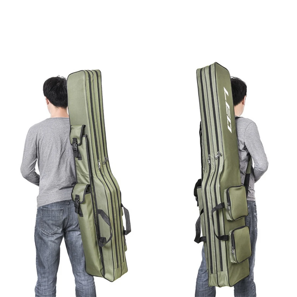 

Gear Bag 1.3 Meters Double Layer Large Capacity Multi Pockets Fishing Supplies Storage Organizer Durable Polyester Material