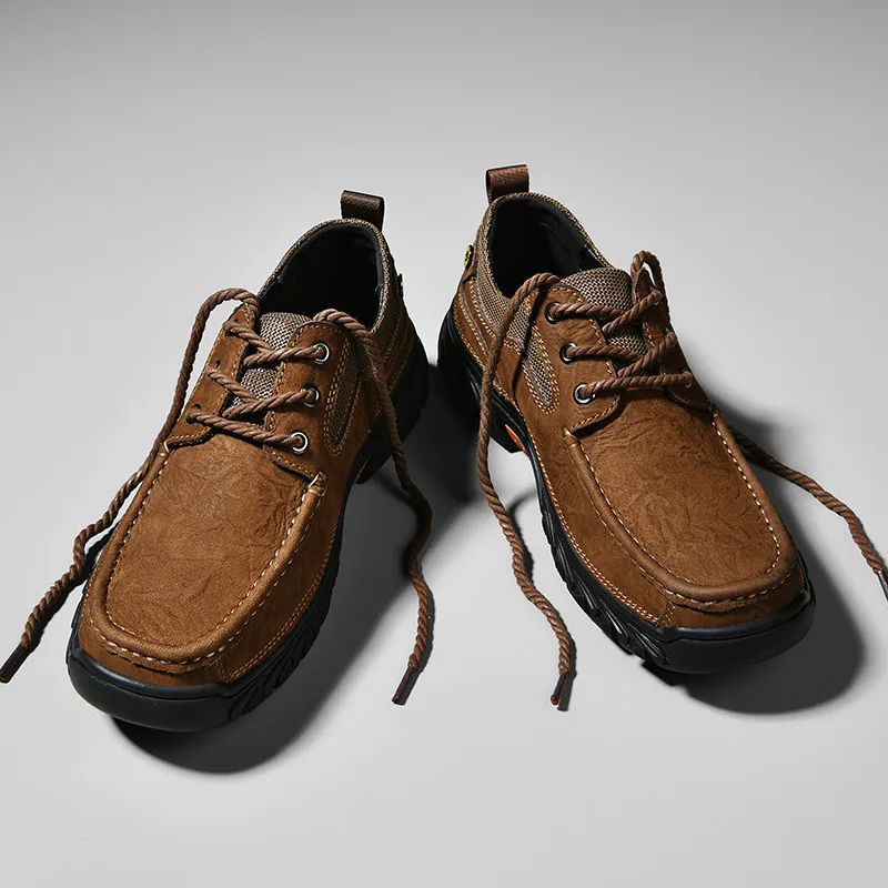 

Outdoor Casual Men Shoe Autumn Retro Breathable Thick Sole High-end Personalized Fashion Height Increasing Anti Slip HikingShoes