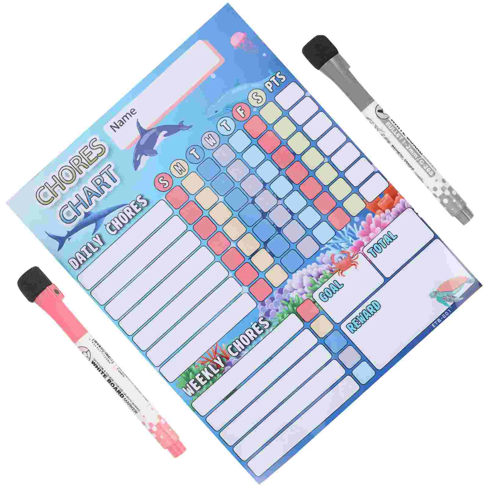 Household Chores Fridge Magnet Convenient Kids Calendar Accessory Children Supply Behavior Chart Reward Cartoon Advent for