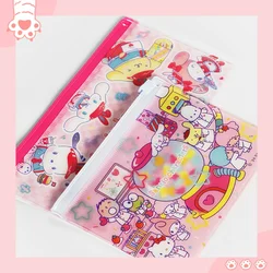 Hello kitty Sanrio sacchetto di immagazzinaggio sigillato impermeabile in pvc borsa stampata carina giapponese cambia imballaggio trasparente sacchetto a chiusura lampo anime