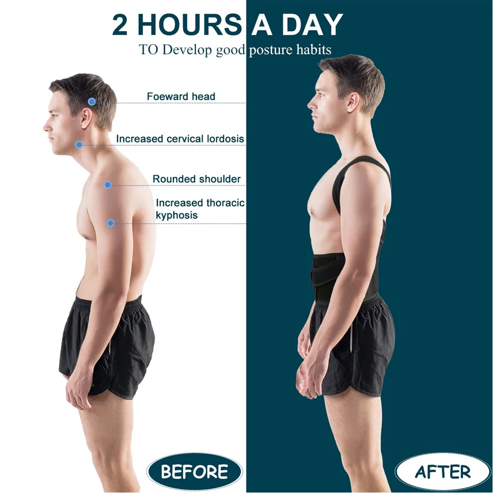 Posture Corrector for Women Men,Upgraded Full Back Brace Support,Adjustable Shoulder Straightener for Improving Back Posture