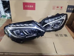 For Mercedes-Benz C Headlight 2014-2018 W205 C-Class LED Headlamps Half Assembly Upgrade And Modification car accessory