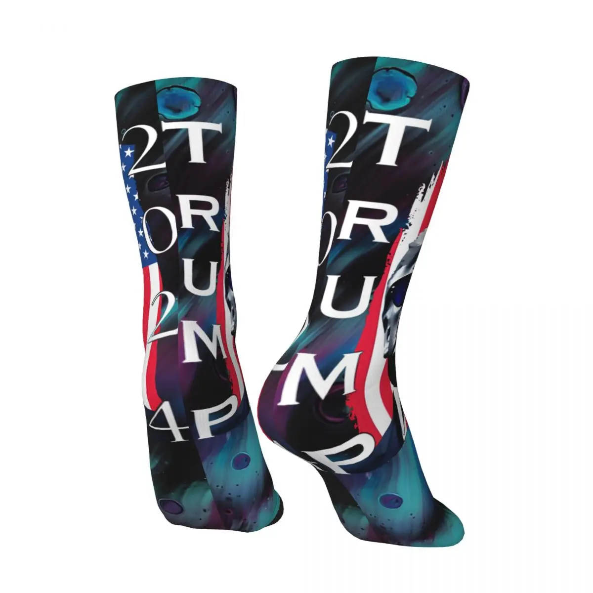 Funny Happy Trump 2024 Men's Socks Retro Harajuku I support trump Hip Hop Novelty Seamless Crew Crazy Sock Gift Printed