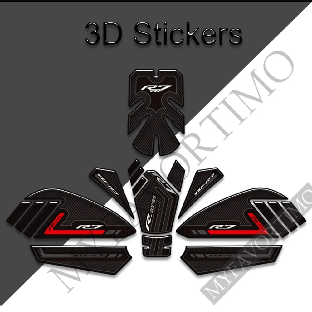 Motocicleta Tanque Grips Pad, Protetor Adesivos, Decalques, Gás, Combustível, Kit de Óleo, Joelho para Yamaha YZF-R7, YZF R7, YZFR7, HP, 2022