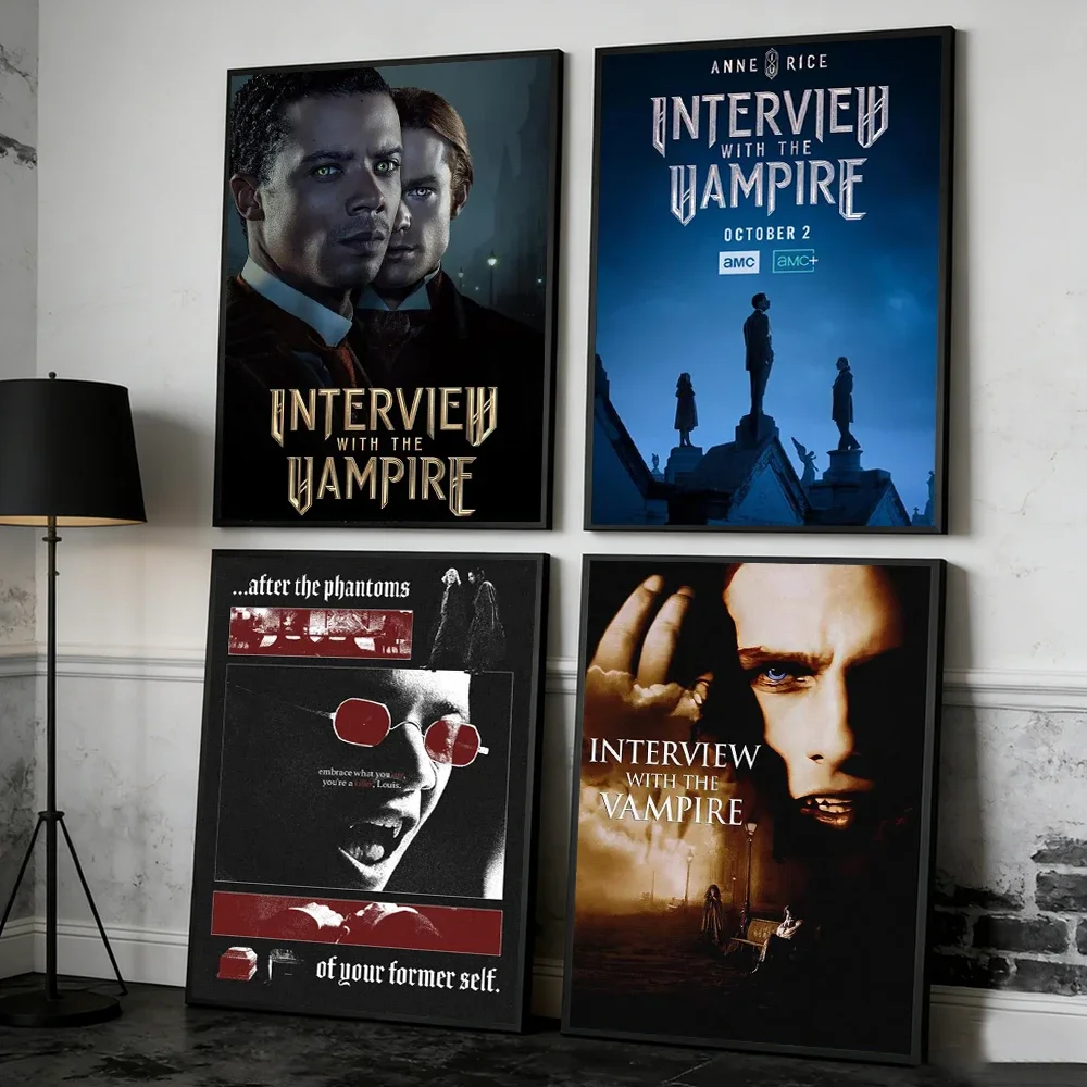 Interview With The Vampire Canvas Poster Vintage Horror Movie Wall Art Gothic Print Painting Home Living Room Decor Retro Film