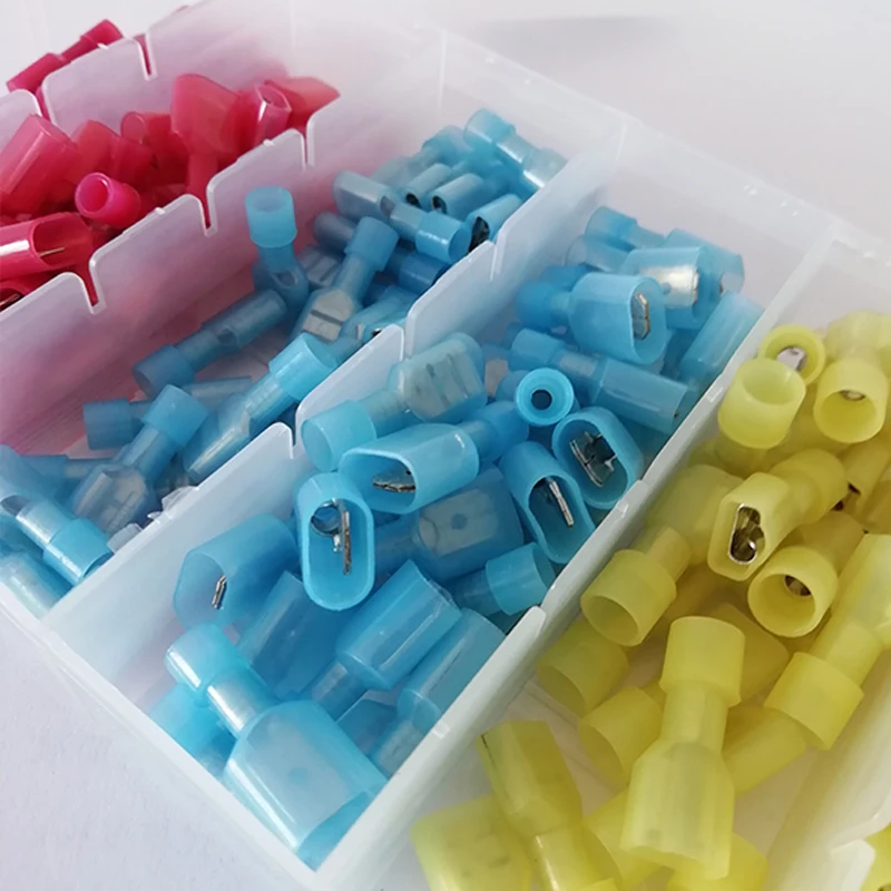 240 PCS SET Nylon Electrical Crimp Wire Connectors Terminals Spade Set Kit