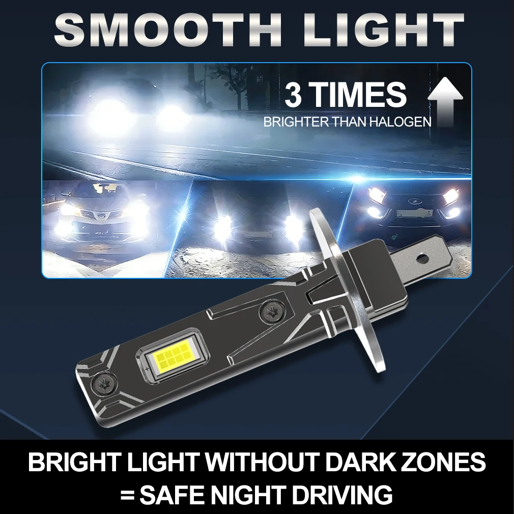 XSTORM H1 LED Lights Bulbs H4 H7 Headlight LED Lights for Car Canbus No Error 50W 20000LM 6000K Auto Low Beam White 12V 24V