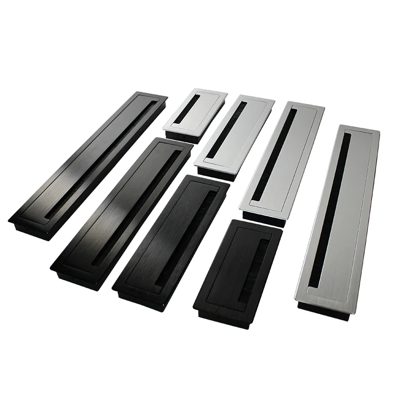 Aluminum Alloy Table Line Hole Cover Desk Outlet Desktop Hole Wire Decoration Cover Rectangular Threading Box Office Accessories